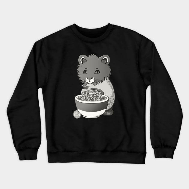 funny cat eating spaghetti by kaziknows Crewneck Sweatshirt by kknows